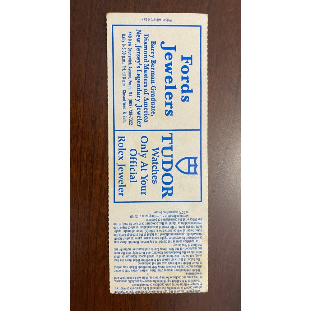 NBA 1993 New Jersey Nets vs Boston‎ Celtics April 15 Ticket Stub - Picture 2 of 2